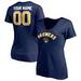Women's Fanatics Branded Navy Milwaukee Brewers Personalized Winning Streak Name & Number V-Neck T-Shirt