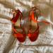 J. Crew Shoes | Burnt Orange J. Crew Suede Ankle Strap Heels | Color: Orange/Red | Size: 9.5