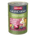 animonda Gran Carno adult Superfoods Hundefutter, Nassfutter für ausgewachsene Hunde, Rind + Rote Bete, Brombeeren, Löwenzahn, 6 x 400 g, 6er Pack (6 x 0.4 kilograms)