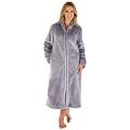 Slenderella Ladies Fleece Zip Robe HC4340 Silver Medium