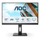 AOC 22P2Q - 22 Inch FHD Monitor, 5Hz, 4ms, IPS USB Hub, Height Adjust, Frameless Design (1920x1080 @ 75Hz, 250cd/m², HDMI/VGA/DVI/DP/USB 3.0