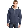 CornerStone CS625 Heavyweight Sherpa-Lined Hooded Fleece Jacket in Navy Blue size Large