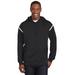 Sport-Tek F246 Tech Fleece Colorblock Hooded Sweatshirt in Black/White size 2XL