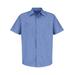 Red Kap CS20 Short Sleeve Striped Industrial Work Shirt in Petrol Blue/Navy Blue size 4XLR | Cotton/Polyester Blend