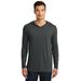 District DM139 Perfect Tri Long Sleeve Hoodie T-Shirt in Black Frost size Small | Triblend