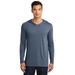 District DM139 Perfect Tri Long Sleeve Hoodie T-Shirt in Navy Blue Frost size XL | Triblend