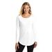 District DT132L Women's Perfect Tri Long Sleeve Tunic Top in White size Large | Triblend