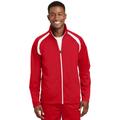 Sport-Tek JST90 Tricot Track Jacket in True Red/White size 4XL | Polyester