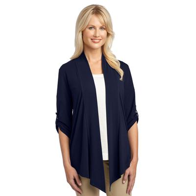 Port Authority L543 Women's Concept Shrug in Dress Blue Navy size Large | Triblend