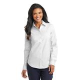 Port Authority L658 Women's SuperPro Oxford Shirt in White size Small | Cotton/Polyester Blend