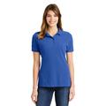 Port & Company LKP1500 Women's Combed Ring Spun Pique Polo Shirt in Royal Blue size XS | Cotton