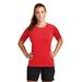 Sport-Tek LST470 Athletic Women's Rashguard Top in True Red size Small | Polyester Blend