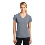 Sport-Tek LST700 Women's Ultimate Performance V-Neck T-Shirt in Heather Grey size Small | Polyester/Spandex Blend