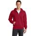 Port & Company PC78ZH Core Fleece Full-Zip Hooded Sweatshirt in Red size 3XL