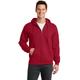 Port & Company PC78ZH Core Fleece Full-Zip Hooded Sweatshirt in Red size 3XL | Cotton/Polyester Blend