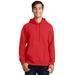 Port & Company PC850H Fan Favorite Fleece Pullover Hooded Sweatshirt in Bright Red size XL | Cotton