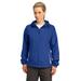 Sport-Tek LST76 Women's Colorblock Hooded Raglan Jacket in True Royal/White size XS | Polyester