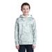 Sport-Tek YST240 Youth Sport-Wick CamoHex Fleece Hooded Pullover T-Shirt in White size Large | Polyester