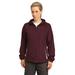 Sport-Tek LST76 Women's Colorblock Hooded Raglan Jacket in Maroon/White size 2XL | Polyester