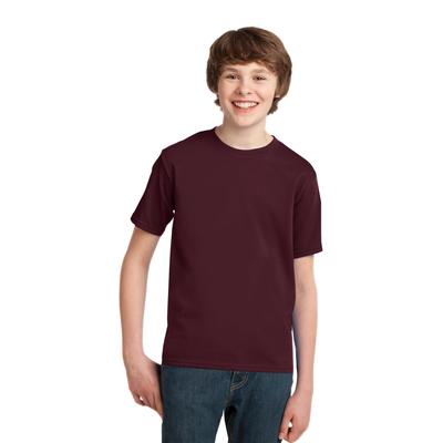 Port & Company PC61Y Youth Essential Top in Maroon size Medium | Cotton