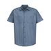 Red Kap SP24LONG Long Size, Short Sleeve Industrial Work Shirt in Petrol Blue size XLL | Cotton/Polyester Blend