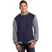 Sport-Tek ST270 Fleece Letterman Jacket in True Navy Blue/Vintage Heather size Medium