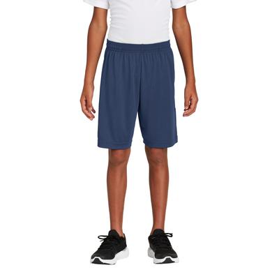 Sport-Tek YST355P Youth PosiCharge Competitor Pocketed Short in True Navy Blue size Medium | Polyester