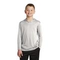 Sport-Tek YST358 Youth PosiCharge Competitor Hooded Pullover T-Shirt in Silver size XS