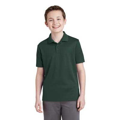 Sport-Tek YST640 Youth PosiCharge RacerMesh Polo Shirt in Dark Forest Green size Medium | Polyester