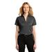 Port Authority LK542 Women's Heathered Silk Touch Performance Polo Shirt in Black Heather size XL | Polyester