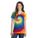 Port & Company LPC147V Women's Tie-Dye V-Neck Top in Rainbow size Medium | Cotton