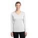 Sport-Tek LST353LS Women's Long Sleeve PosiCharge Competitor V-Neck Top in White size XS | Polyester