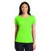 Sport-Tek LST450 Women's PosiCharge Competitor Cotton Touch Scoop Neck Top in Neon Green size Large | Polyester