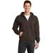 Port & Company PC78ZH Core Fleece Full-Zip Hooded Sweatshirt in Dark Chocolate Brown size Large