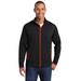 Sport-Tek ST853 Sport-Wick Stretch Contrast Full-Zip Jacket in Black/True Red size 2XL | Polyester/Spandex Blend