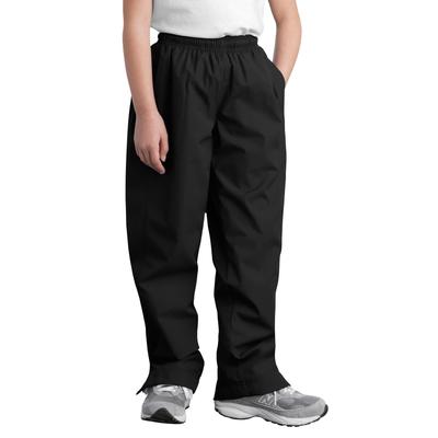 Sport-Tek YPST74 Youth Wind Pant in Black size Medium | Polyester