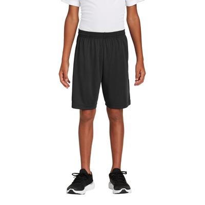 Sport-Tek YST355P Youth PosiCharge Competitor Pocketed Short in Black size Small | Polyester