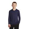 Sport-Tek YST358 Youth PosiCharge Competitor Hooded Pullover T-Shirt in True Navy Blue size XS