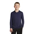 Sport-Tek YST358 Youth PosiCharge Competitor Hooded Pullover T-Shirt in True Navy Blue size XS
