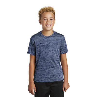 Sport-Tek YST390 Youth PosiCharge Electric Heather Top in Carolina Blue-True Navy Blue size Large | Polyester