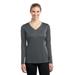 Sport-Tek LST353LS Women's Long Sleeve PosiCharge Competitor V-Neck Top in Iron Grey size Small | Polyester