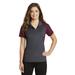 Sport-Tek LST652 Women's Colorblock Micropique Sport-Wick Polo Shirt in Iron Gray/Maroon size 2XL | Polyester