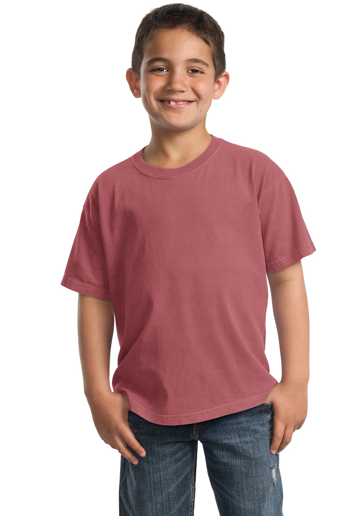 Port & Company PC099Y Youth Beach Wash Garment-Dyed Top in Red Rock size XS | Cotton