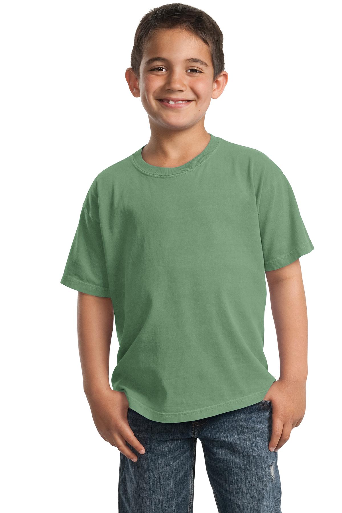 Port & Company PC099Y Youth Beach Wash Garment-Dyed Top in Safari size XS | Cotton - Port & Company