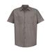 Red Kap SP24LONG Long Size, Short Sleeve Industrial Work Shirt in Grey size LL | Cotton/Polyester Blend