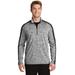 Sport-Tek ST397 PosiCharge Electric Heather Colorblock 1/4-Zip Pullover T-Shirt in Black Electric/Black size 2XL | Polyester