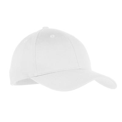 Port & Company YCP80 Youth Six-Panel Twill Cap in White size OSFA | Cotton