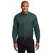Port Authority S608 Long Sleeve Easy Care Shirt in Dark Green/Navy Blue size XS | Cotton/Polyester Blend