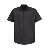 Red Kap SP24LONG Long Size, Short Sleeve Industrial Work Shirt in Black size 2XLL | Cotton/Polyester Blend