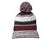 Sport-Tek STC21 Pom Team Beanie Hat in Maroon/Black/White size OSFA | Acrylic